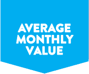 Blue graphic with the text "Average Monthly Value" in white capital letters.